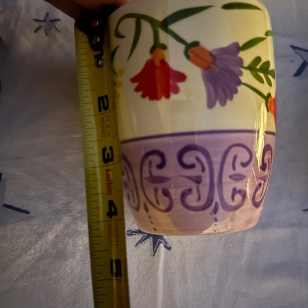 Floral 3 piece Tea Strainer Mug Lid Ceramic Cup Holder Exclusive Barnes Noble